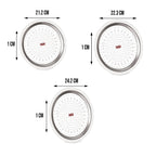 HAZEL Stainless Steel Cover Lid with Hole – Set of 3, 21.2, 22.3, 24.2 cm