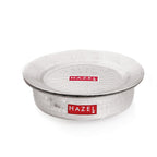 Single hammered aluminium pot with its lid on, shown at a front angle on a plain white background, highlighting.
