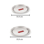 Stainless Steel Induction Tope (1100, 1500 ML) with Lid (16.8, 18.8 cm) - Set of 2: in-use arrangement