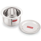 Stainless Steel Induction Tope (1100, 1500 ML) with Lid (16.8, 18.8 cm) - Set of 2: lid detail