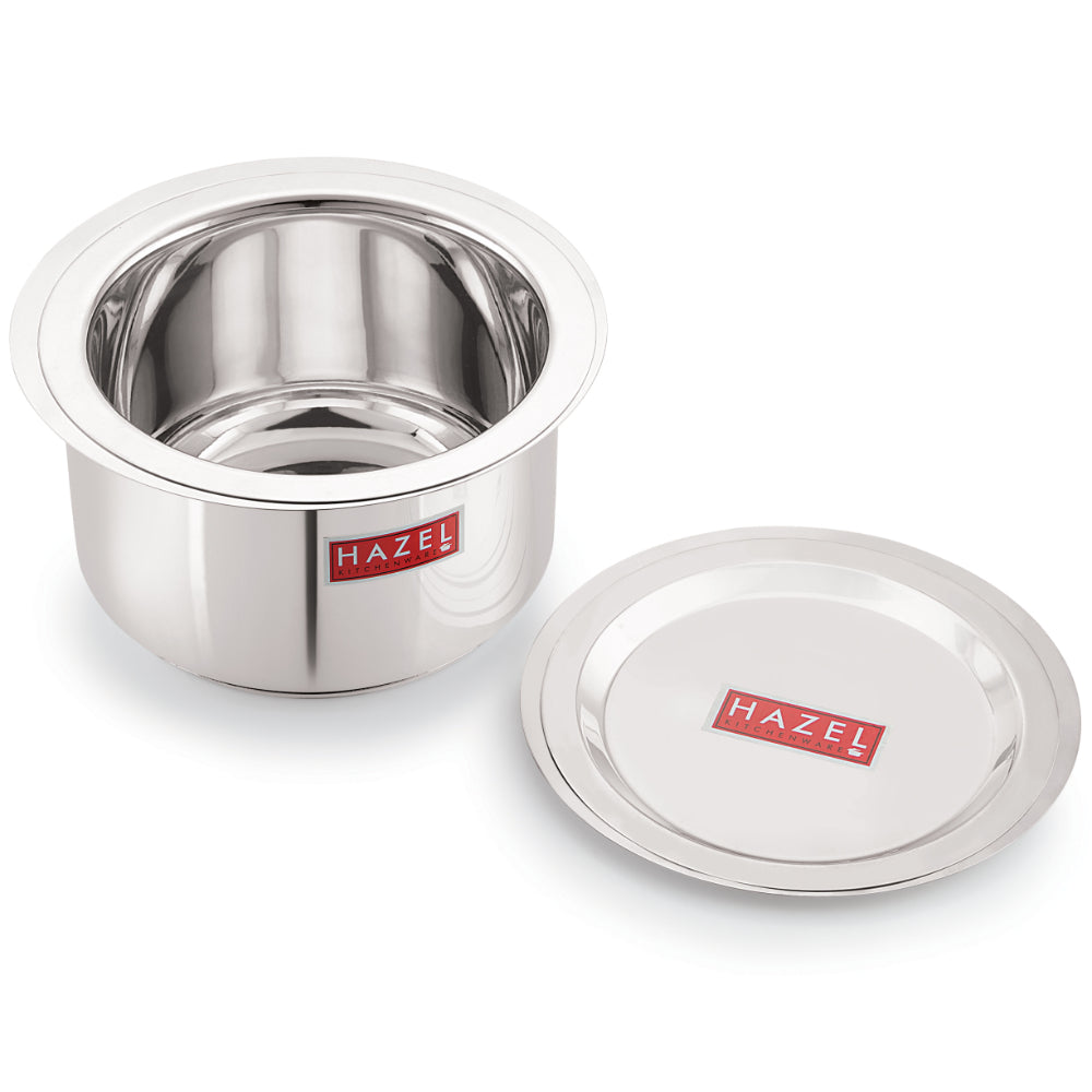 Stainless Steel Induction Tope (1100, 1500 ML) with Lid (16.8, 18.8 cm) - Set of 2: lid detail