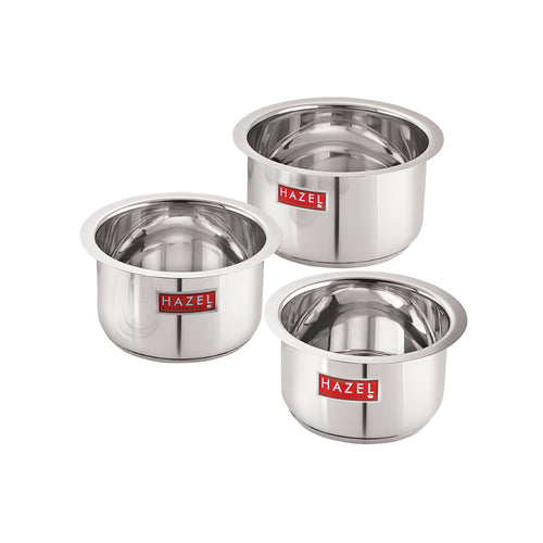 Stainless Steel Induction Tope (1100, 1500, 2000 ML), Set of 3