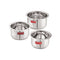 Stainless Steel Induction Tope (1100, 1500, 2000 ML), Set of 3