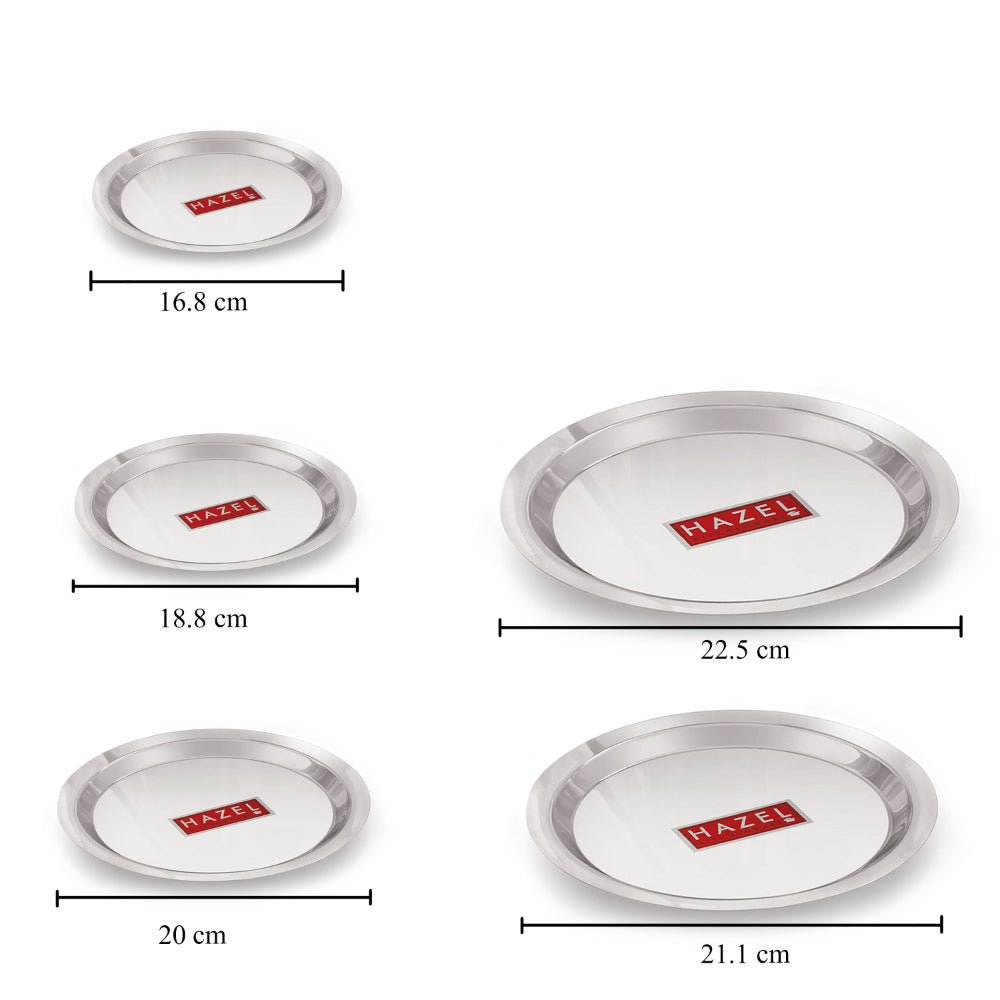 Stainless Steel Cover Lids  – 5 Pieces ( 16.8 cm to 22.5 cm)