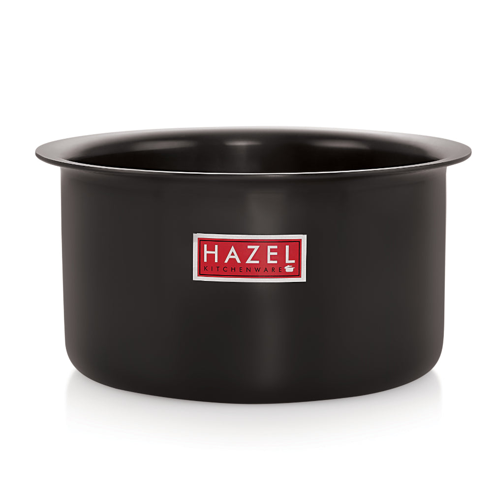 Hard Anodised Aluminium Tope with Lid – ( 1100ML, Lid 16.8 cm), Black