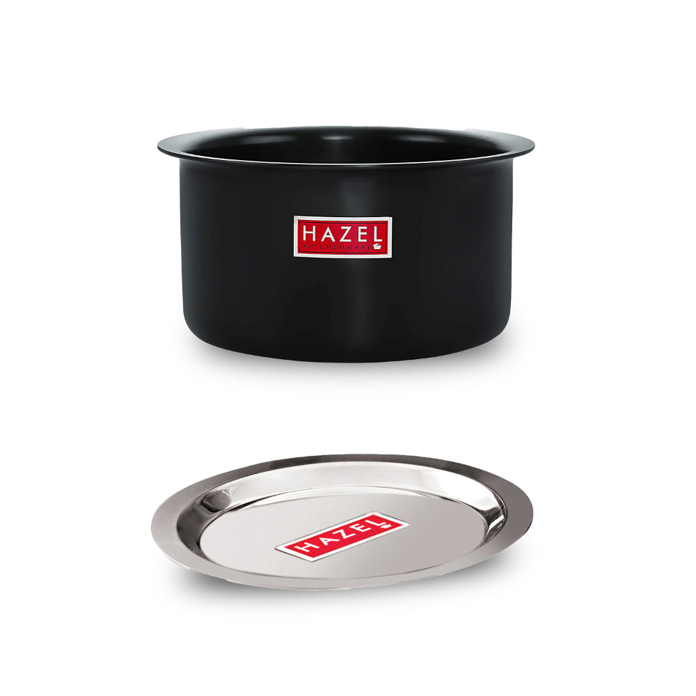 Hard Anodised Aluminium Boiling Tope with Steel Lid, Durable Cooking Patila