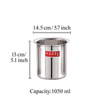Stainless Steel Milk Boiler Pot with Lid – 1050 ML
