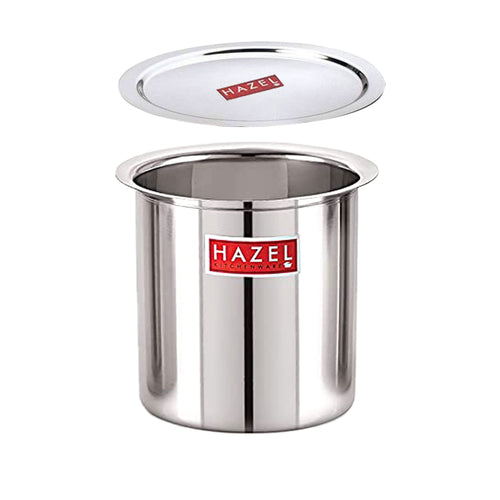 Stainless steel gunj container with lid shown removed