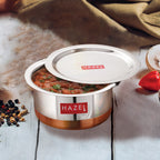 Copper Bottom Steel Tope/ Patila with Lid 1500ML