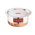 Copper Bottom Steel Tope/ Patila with Lid 1900ML