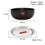 Hard Anodised Tasra with Lid, Set of 2