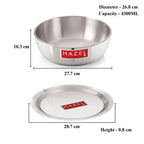 Aluminium Tasra with Lid, 4300 ML - Set of 2