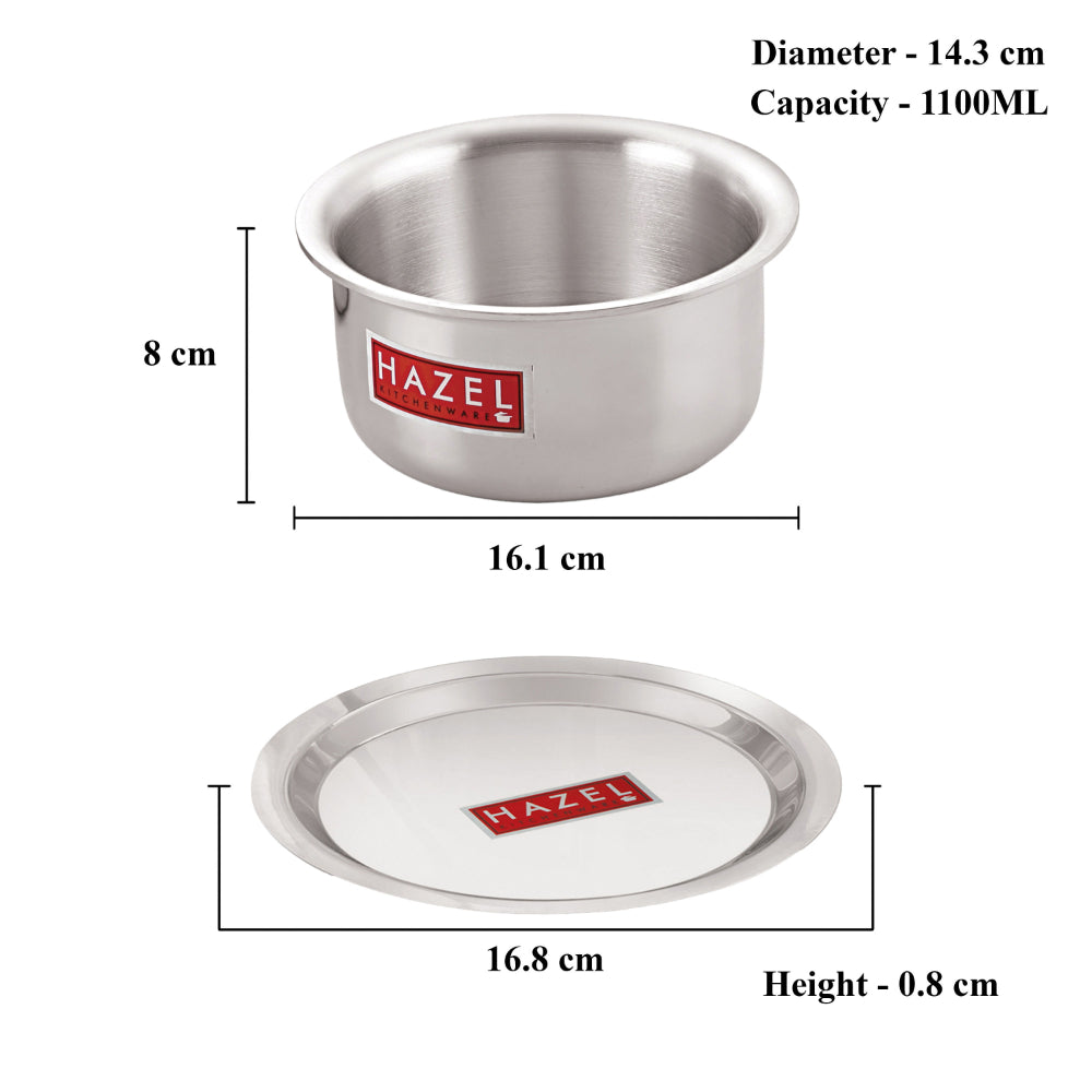 Induction Base Aluminium Tope(Patila) with Lid – 1100 ML,16.8 cm