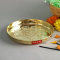 Brass Astmangal Traditional Pooja Aarti Thali, 12.5cm