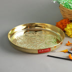 Brass Astmangal Traditional Pooja Aarti Thali, 12.5cm