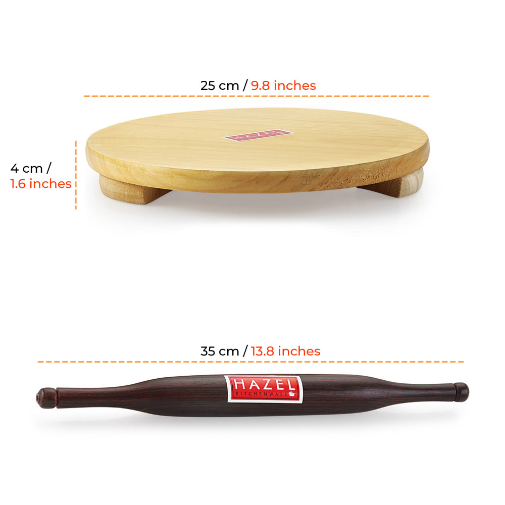 Wooden Chakla Belan Set - 24cm, 34cm