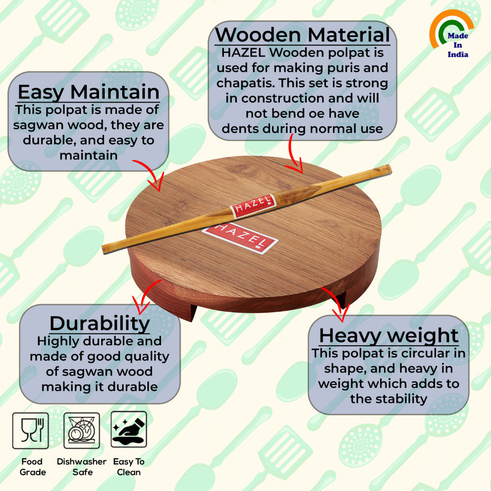 Wooden Chakla Belan Set - 24cm, 36cm