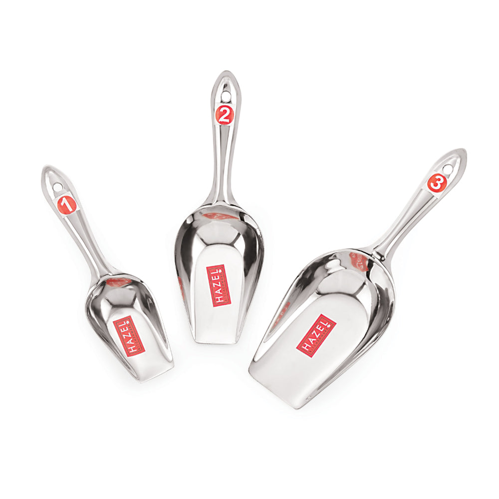 Stainless Steel Flour Scoop - Set of 3