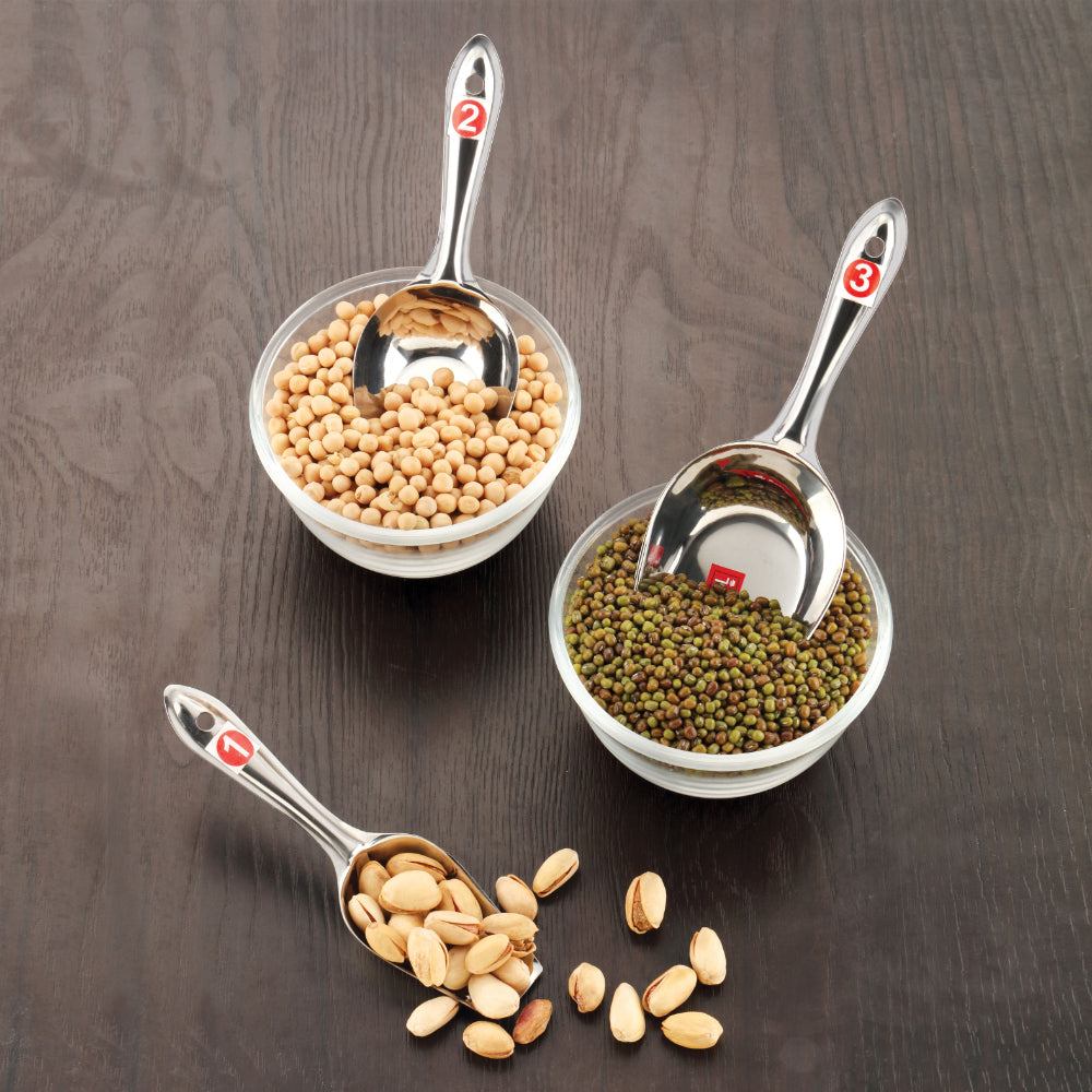 Stainless Steel Flour Scoop - Set of 5
