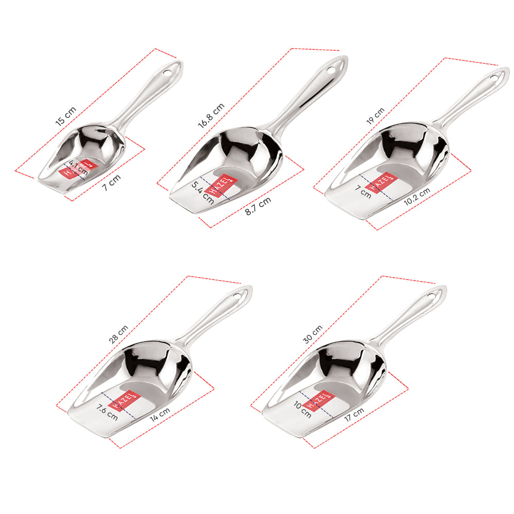 Stainless Steel Flour Scoop - Set of 5