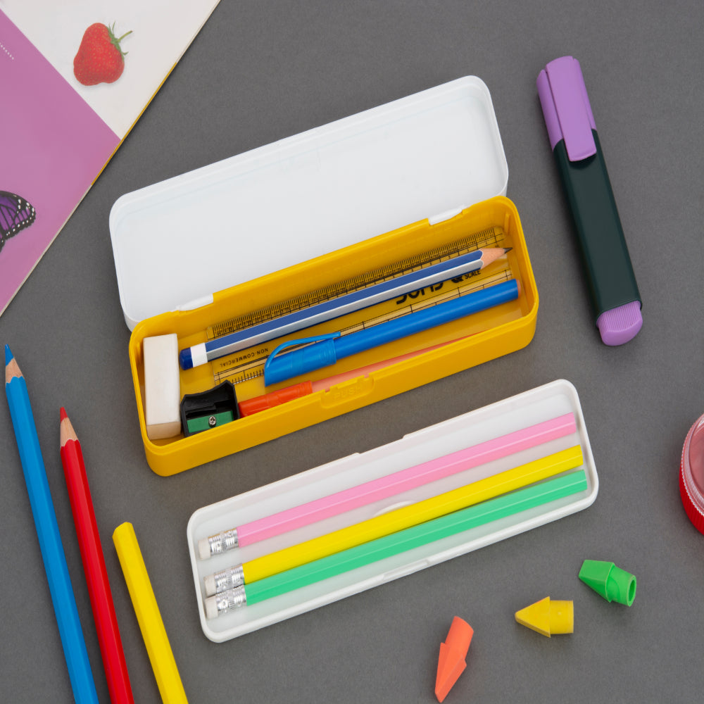 Kids Pencil Box with Separator – Yellow