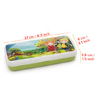 Kids Pen Box with Separator showing printed lid and divided interior