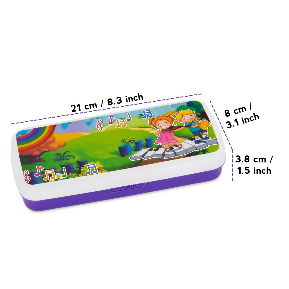 Box shown at an angle with length, depth and height dimension callouts (21 cm x 8 cm x 3.8 cm).