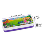 Box shown at an angle with length, depth and height dimension callouts (21 cm x 8 cm x 3.8 cm).