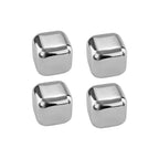 Stainless Steel Reusable Ice Cubes, Set Of 4