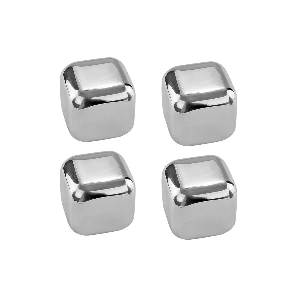 Stainless Steel Reusable Ice Cubes, Set Of 4