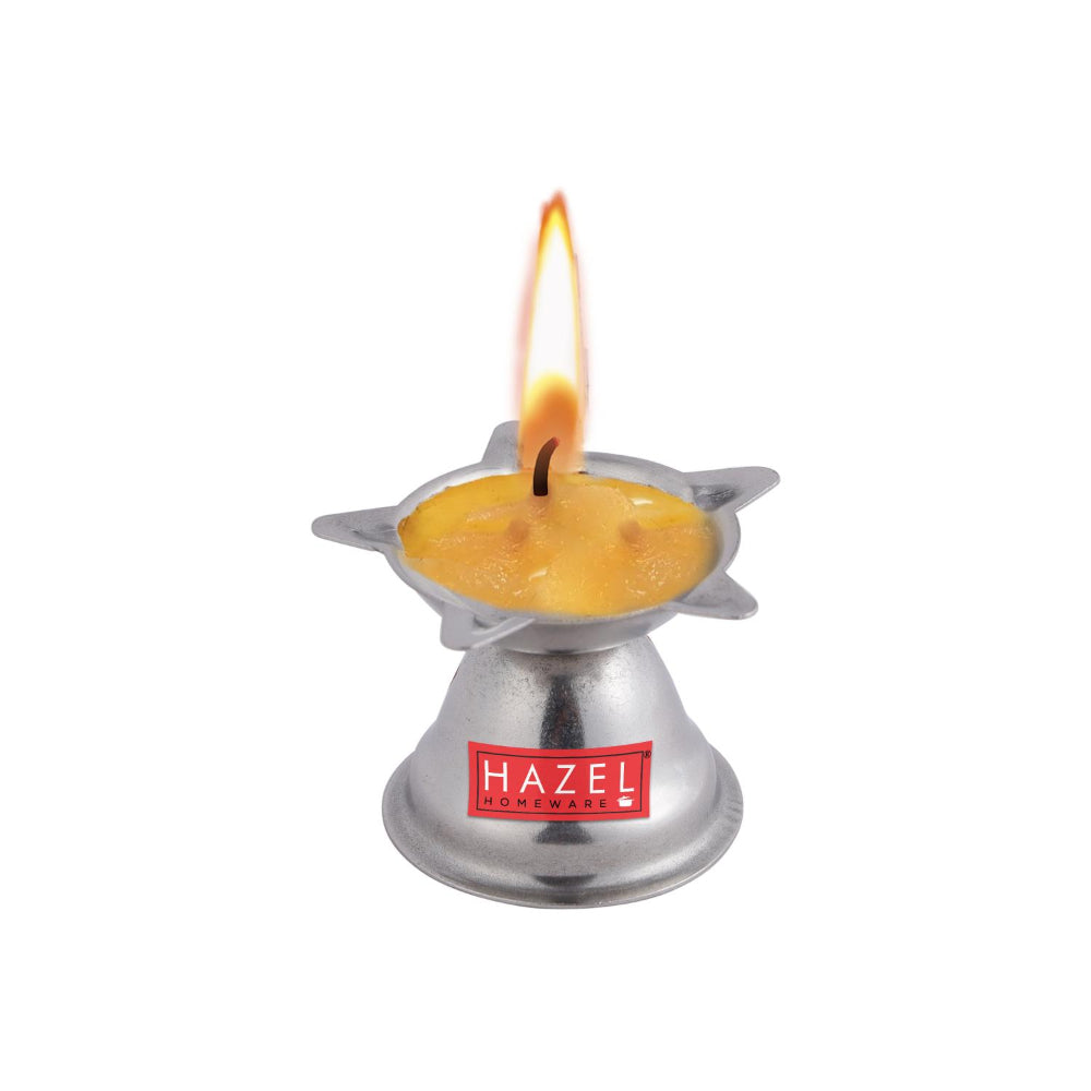 Stainless Steel Panchwati Diya – (5 x 3.5 cm), Set of 2