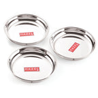 Stainless Steel Serving Plate Set of 3, 425 ML