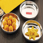 Stainless Steel Serving Plate Set of 3, 425 ML