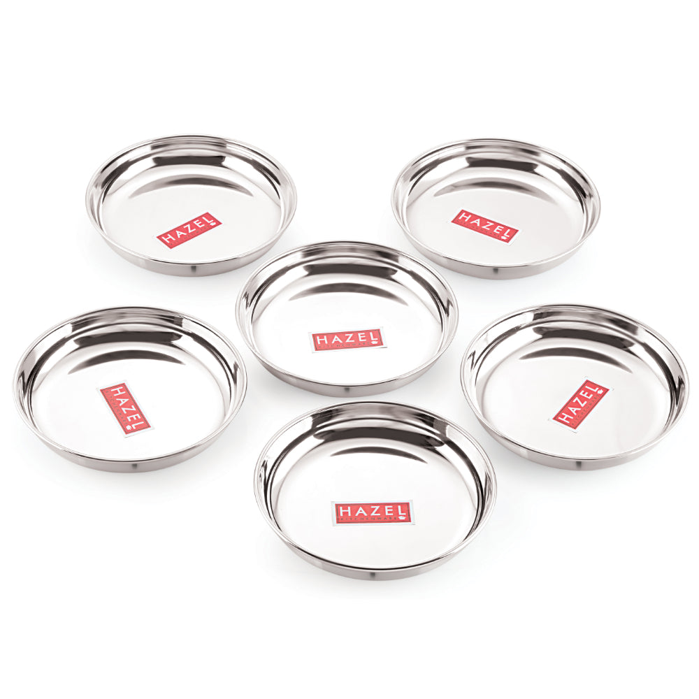 Stainless Steel Snack Plate, Set of 6, 650 ML