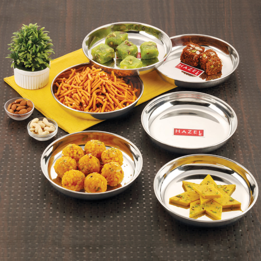Stainless Steel Snack Plate, Set of 6, 650 ML