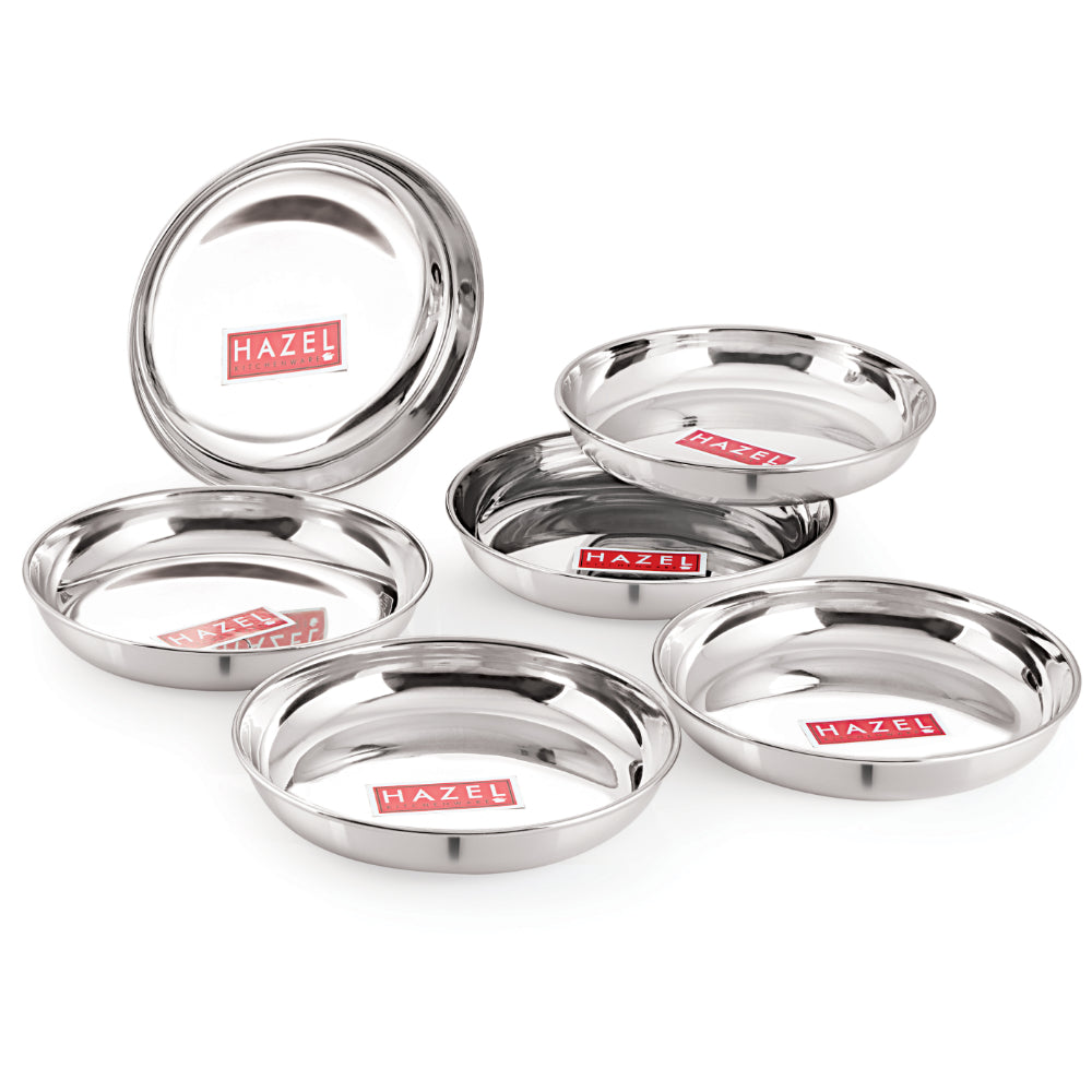 Stainless Steel Snack Plate, Set of 6, 650 ML