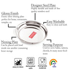 Stainless Steel Small Serving Plates Set of 4, 650ML