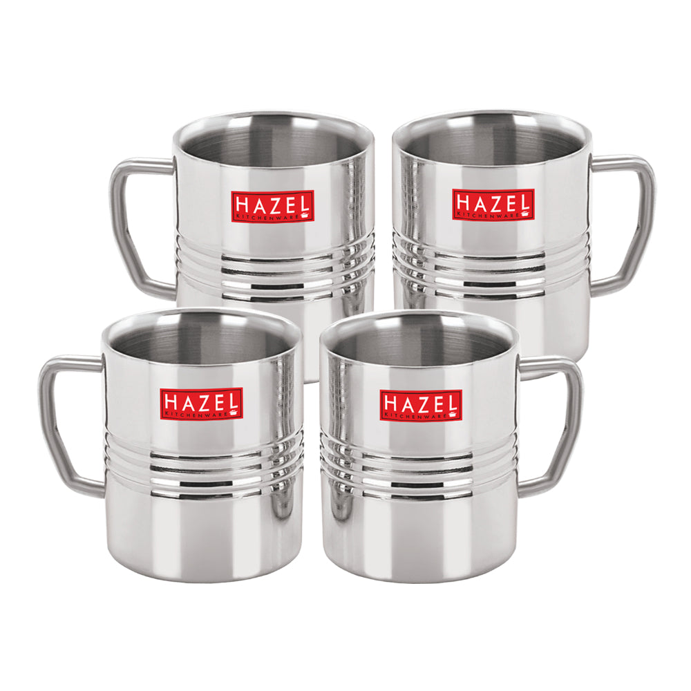 Stainless Steel Green Tea Mug Set of 4, 300ML (Each)