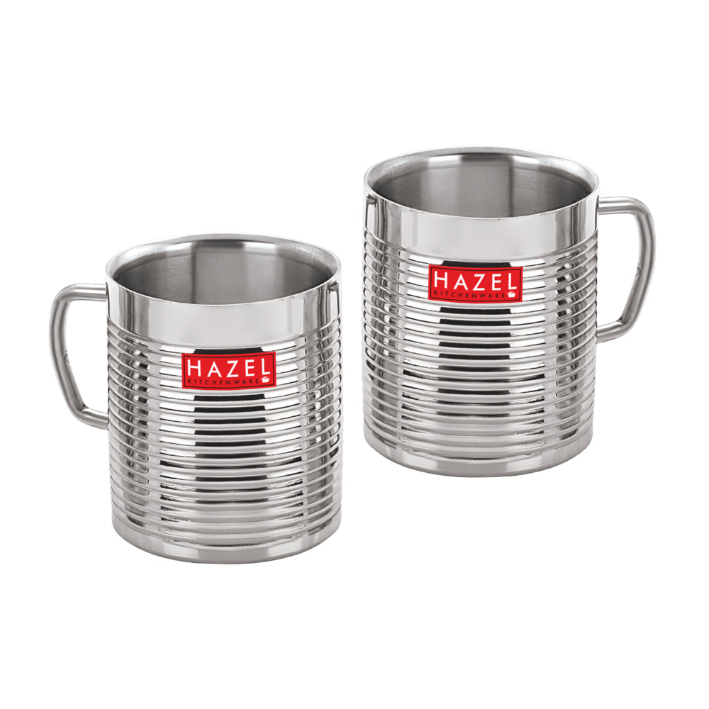 Stainless Steel  Coffee Cup Mug Set of 2, 300ML