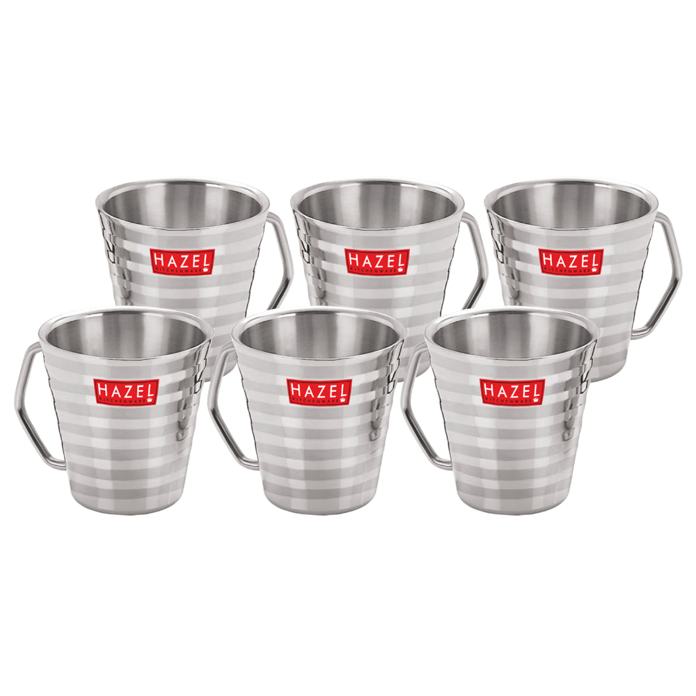 Stainless Steel  Classic Coffee Mug Set of 6, 300ML (Each)