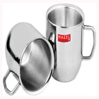 Plain Stainless Cute Coffee Mug Set of 2, 300ML (Each)