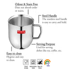 Plain Stainless Cute Coffee Mug Set of 2, 300ML (Each)