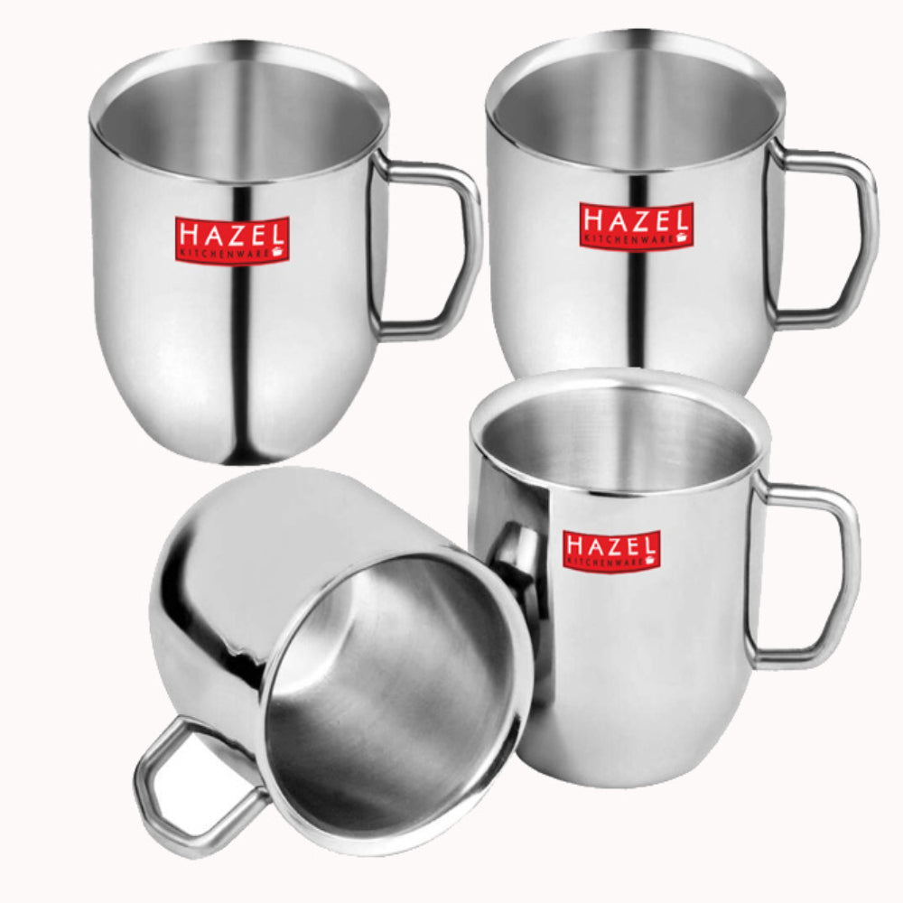 Plain Stainless Cute Coffee Mug Set  of 4, 300ML (Each)