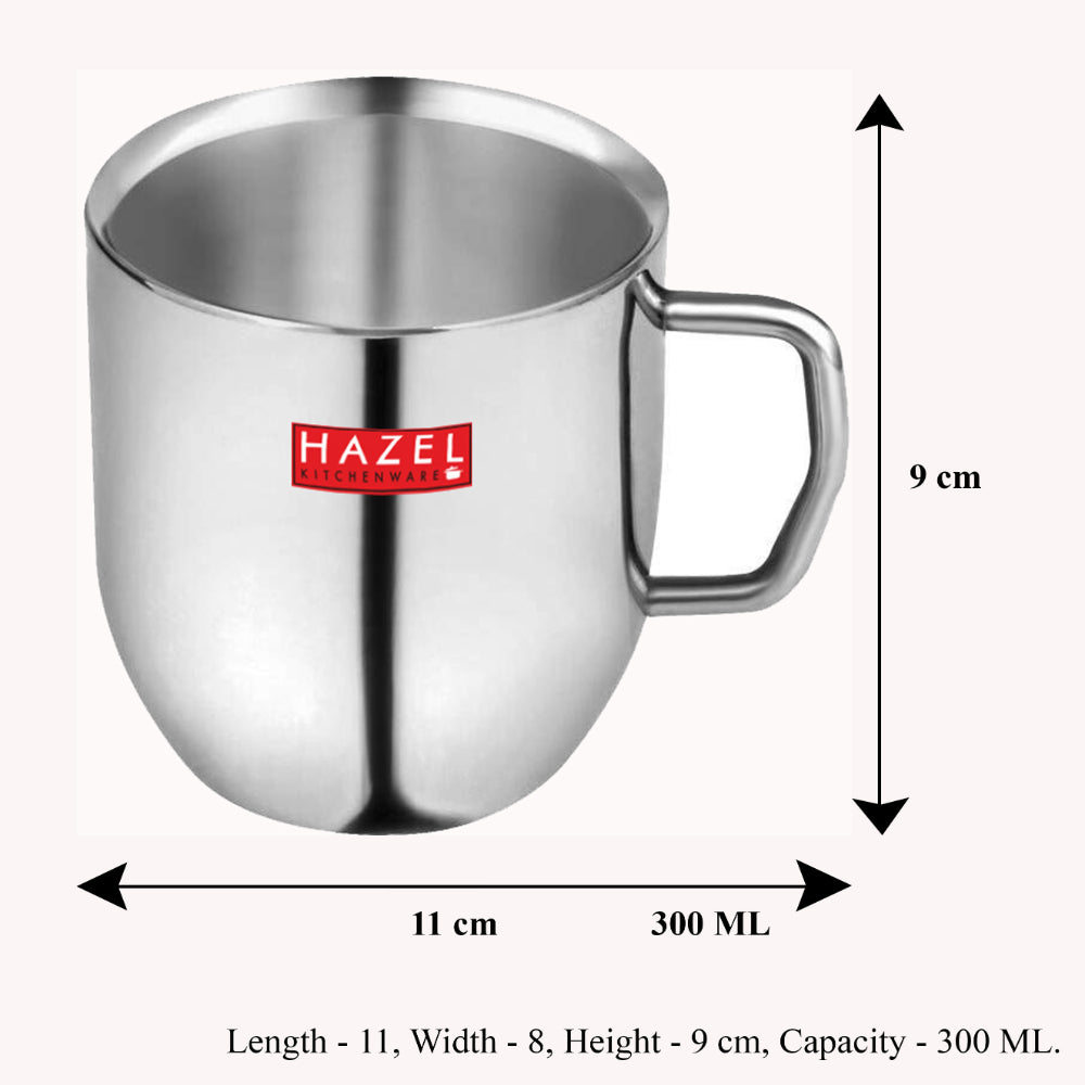 Plain Stainless Cute Coffee Mug Set  of 4, 300ML (Each)