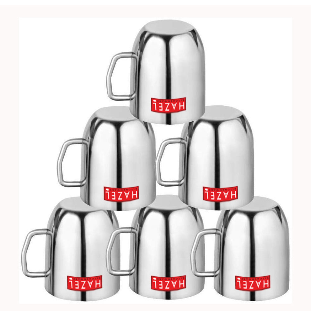 Plain Stainless Cute Coffee Mug Set of 6, 300ML (Each)