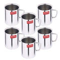 Stainless Steel Double Wall Big Green Tea  Mug Set of 6, 210 ML (Each)