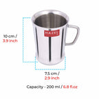 Stainless Steel Coffee Cup, 200ml - Set of 2