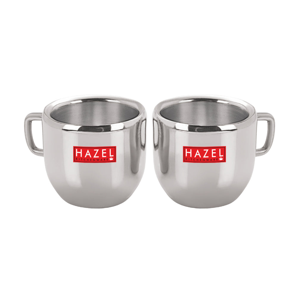 Small Stainless Steel Green Tea Cute Cup Set of 2, 100 ML (Each)