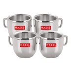 Small Stainless Steel Green Tea Cute Cup Set of 4, 100 ML (Each)