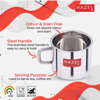 Small Stainless Steel Tea/Chai Mug  Set of 2, 100 ML (Each)